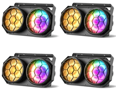Immagine prodotto di Fari da palco COB-LED - Luci da palco DMX512 - 2 luci - RGB - Bicolor - 260 W - Set da 4 - Spina EU