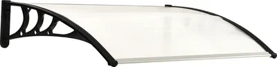 Produktbild von Outsunny Haustürvordach - Transparent - Schwarz - L100 x B80x H23 cm