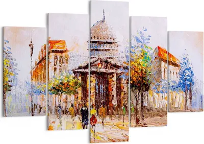 Produktbild von Bild auf Leinwand - Leinwandbild - Farbe Architektur Eiffle Turm - 150x100cm - Wand Bild - Wanddeko - Leinwanddruck - Bilder - Kunstdruck - Leinwand bilder - Wandkunst - EA150x100-2881