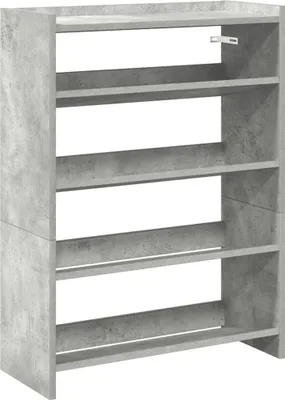 Productafbeelding van Schoenenrek 60x25x81 cm bewerkt hout betongrijs