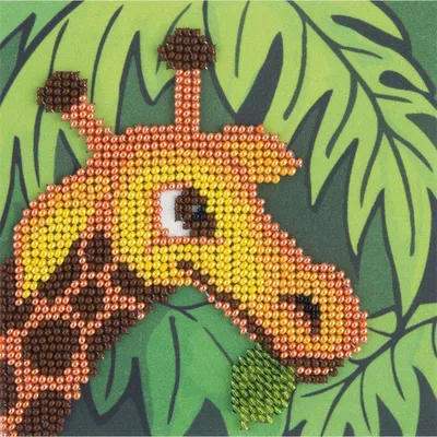 Obrázek produktu pro Klart korálková výšivka "Žirafa" 11x11cm, předkreslený vyšívací obrázek