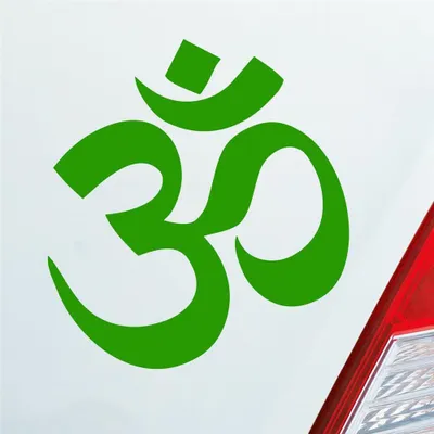 Produktbild von Auto Aufkleber Om Hinduismus Hindu Zeichen Symbol 10x10 cm Hellgrün Sticker Heckscheibenaufkleber