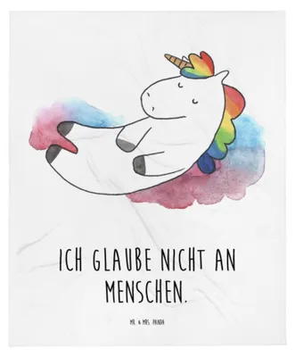 Produktbild von Mr. & Mrs. Panda Babydecke Einhorn Wolke 7 - Weiß - Geschenk, Verliebt, Einhörner, Plaid, Lächeln, Unicorn, Fleecedecke, Lustig, Kinderdecke, Schmusedecke, Schlummerdecke