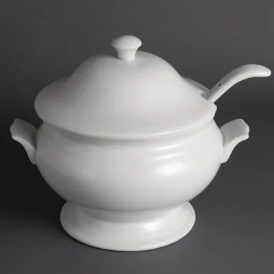 Image de Soupière et louche Olympia Whiteware 2,5 L