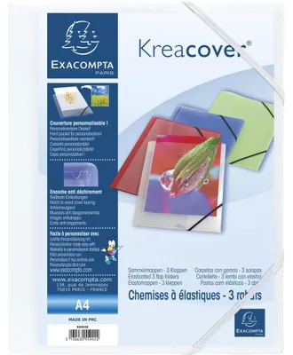 Produktbild von Exacompta 25x Sammelmappemit 3 Klappen Kreacover DIN A4 PP, weiß - Weiß - 55992E