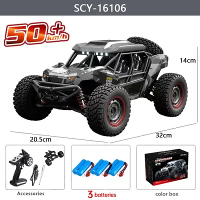 Produktbild von Ferngesteuertes Offroad-RC-Auto 1:16 4WD 50 km/h - Grau 3 Akkus