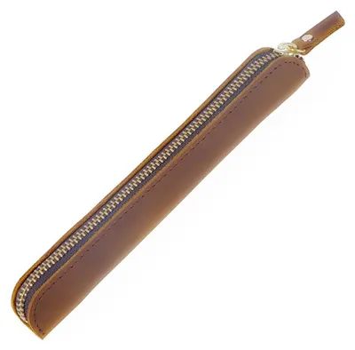 Produktbild von Braunes Lederetui für Füllfederhalter, Bleistifte, Kugelschreiber und Stifte.