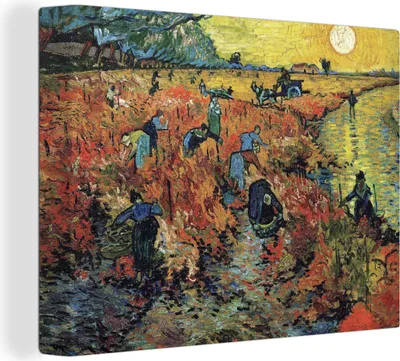 Obrázok produktu pre MuchoWow® - Plátno - Červená vinica - Vincent van Gogh, nástenná maľba, nástenné dekorácie obrazy obývacia izba, 40x30cm