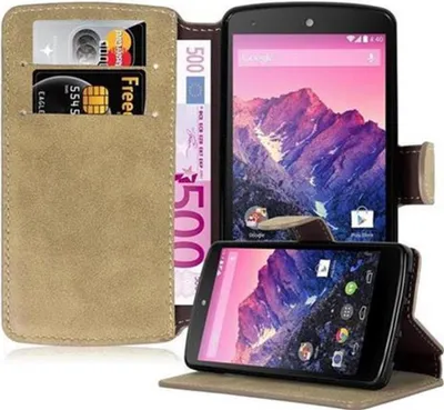 Produktbild von Cadorabo Hülle für LG Google NEXUS 5 Hülle in Braun Schutzhülle Handyhülle Etui Case Cover