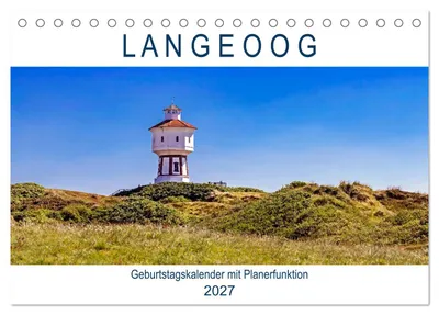 Produktbild von Langeoog Geburtstagskalender (Tischkalender 2027 DIN A5 quer), CALVENDO Monatskalender