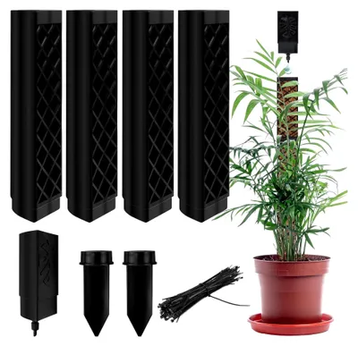 Produktbild von Moosstab für Monstera und andere Kletterpflanzen mit Gießhilfe und Kabelbinder für Gartenbepflanzung