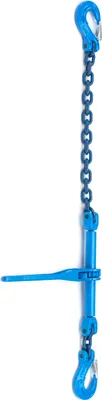 Produktbild von Zurrkette 10mm Ø GK10 einteilig mit integriertem Ratschenlastspanner, blau 2m