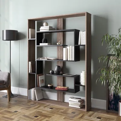 Immagine prodotto di Skye Decor, Esteban - Noce, Nero, Librerie, Noce, 120 x 156 x 22 cm