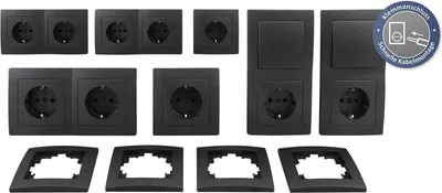 Produktbild von Schalter und Steckdosen Set McPower Flair ''Niveau Profi'' 23-teilig, anthrazit
