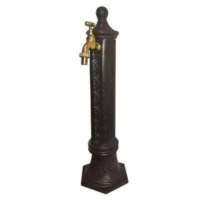 Produktbild von Wasserzapfsäule Wasserzapfstelle für Garten Standbrunnen Antik-Stil Braun 48cm
