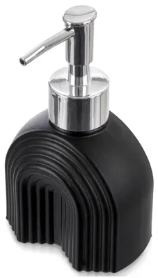 Image de Orion | Distributeur de savon en verre - noir - 180 ml - Distributeur à pompe - Distributeur de liquide vaisselle