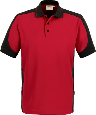 Produktbild von HAKRO Poloshirt Contrast Mikralinar® 839, rot/anthrazit, XS
