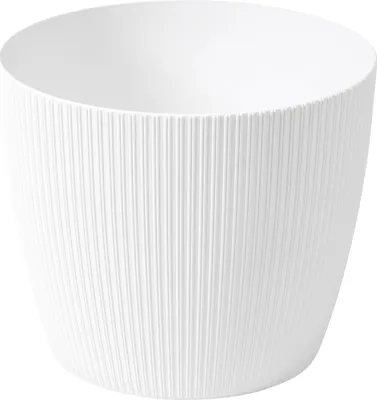Produktbild von Dehner Blumentopf Magnolia, Pflanztopf Indoor, Pflanzkübel recycelt, Ø 30 cm, Höhe 25 cm, Kunststoff, weiß
