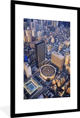 Produktbild von MuchoWow® MuchoWow® Gerahmtes Poster New York - Amerika - Zentrum 60x90 cm - Poster mit zchwarzem Bilderrahmen - Dekoration - Wandposter Wohnzimmer - Hochwertig
