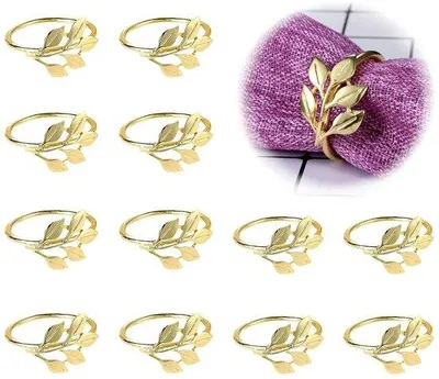 Produktbild von Goldene Serviettenringe - Elegante Deko für Festtische Tafeln - 13-teiliges Set