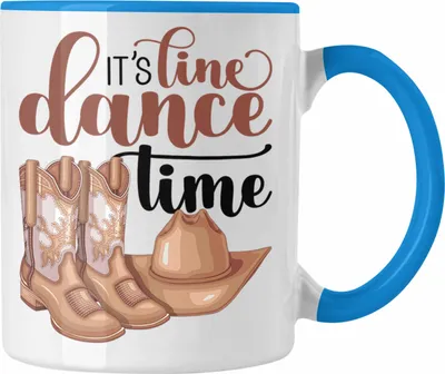 Produktbild von Trendation - Linedance Tasse Geschenk Linedancerin Geschenkidee Frauen It's Lincedance Time (Blau)