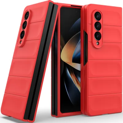 Produktbild von Handyhülle für Samsung Galaxy Z Fold 4 5G Hartes PC Matt Stossfest Anti-rutsch Hülle Rot