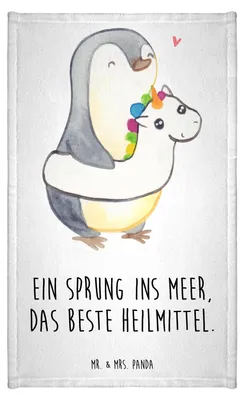 Produktbild von Mr. & Mrs. Panda Handtuch Sommermeerheilkraft - Weiß - Geschenk, Frotteetuch, gästehandtuch klein, Sommer am Strand, Sommerferien Abschiedsgeschenk, Herbst, Motive, Küste