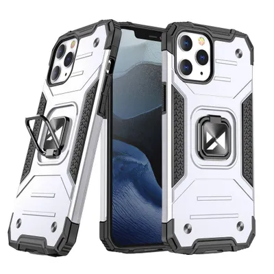 Image de Wozinsky Ring Armor Coque hybride blindée + support magnétique Iphone 13 Pro Max Argent