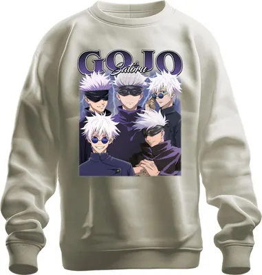 Produktbild von Gojo Satoru Jujutsu Kaisen Augenbinde weißes Haar Anime Geschenk Uni Sweatshirt Pullover, Natur, XL