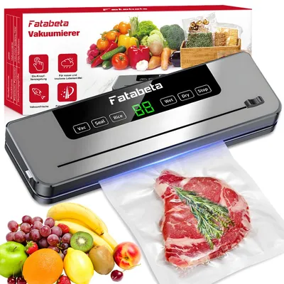 Zdjęcie produktu dla Zgrzewarka próżniowa FETABETA - zgrzewarka próżniowa 6 w 1 do suchych i wilgotnych produktów, odłączana konstrukcja, automatyczne zgrzewanie, zawiera 20 worków