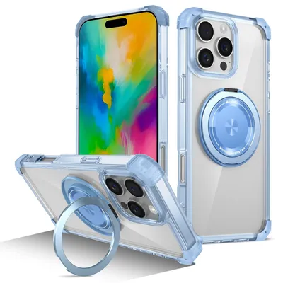 Produktbild von Für Apple iPhone 16 Pro Max Gold Shield Design CD Muster MagSafe Magnetische Handy Hülle Blau