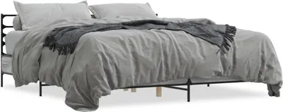 Produktbild von Möbel Bettgestell Grau Sonoma 200x200 cm Holzwerkstoff und Metall - Klassische Betten 3280065