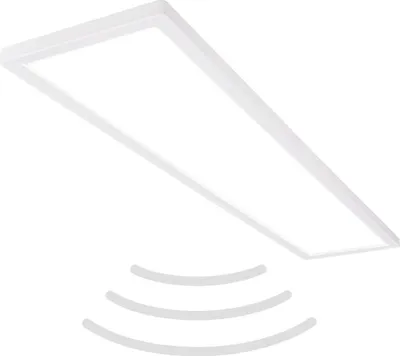 Produktbild von Ultraflache LED Deckenlampe mit Bewegungsmelder - IP44 LED Badlampe Badezimmerleuchte, Deckenpanel extra flach für Feuchträume, 98 x 20 x 3 cm (LxBxH)
