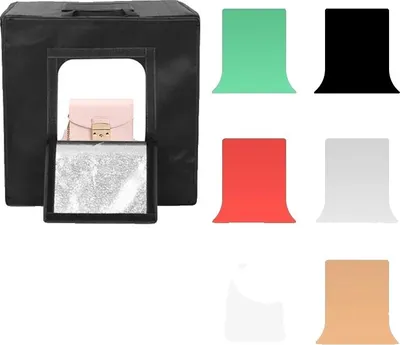 Produktbild von Foto Lichtbox, LED Beleuchtung, Mehrere Hintergründe, 40cmx40cmx40cm