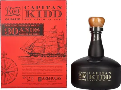 Produktbild von Ron Arehucas CAPITAN KIDD 30 Años Ron Canario 40% Vol. 0,7l in Geschenkbox
