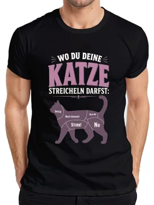 Obrázok produktu pre Tričko s nápisom "Tam, kde môžete pohladkať svoju mačku", humoristické, sarkastické, pánske, čierna farba, veľkosť XXL