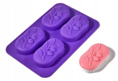 Produktbild von Gift Home Silikonform Seifenherstellung 4 Stück Olivenmuster