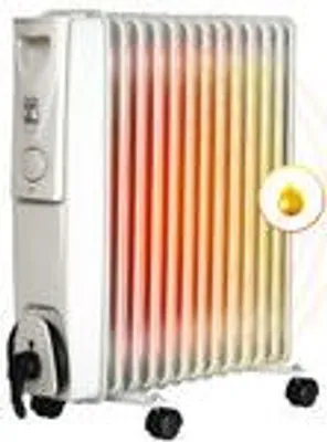 Produktbild von BROLLUX Ölheizung elektrisch 2500W H13 Ölradiator Elektroheizung 13 Lamellen mobiler Elektroheizkörper Heizgerät Thermostat grau