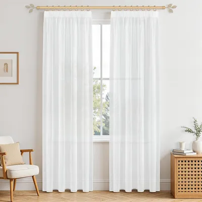 Zdjęcie produktu dla Przezroczyste zasłony, zestaw 2 szt., 140x230 cm, biały, do salonu