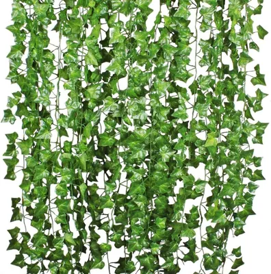 Produktbild von GROOFOO Efeu Künstlich Efeu Hängend Girlande 12 Stück Efeugirlande Künstlich 84 Ft Künstliches Efeu Hochzeit für Büro, Küche, Garten, Party Wanddekoration