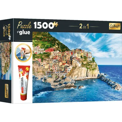Zdjęcie produktu dla Zestaw puzzli TREFL 2w1 Manarola, Liguria, Włochy 1500 elementów z klejem