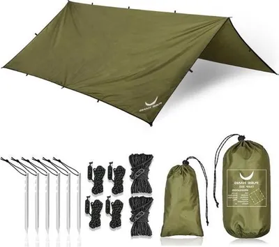 Obrázek produktu pro Plachta 3x3m - Voděodolná a ultralehká - Pro outdoor a kempování