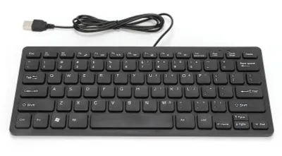 Produktbild von USB-Kabeltastatur, tragbar, 78 Tasten, Mini-Desktop-Laptop für Zuhause, Büro, Schwarz