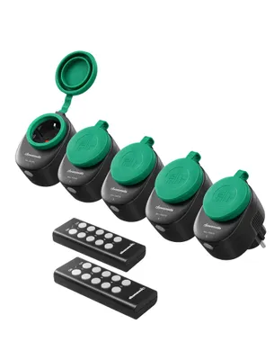 Produktbild von DEWENWILS Funksteckdosen mit Fernbedienung, 16A 3680W, Außen, 2v5, Schwarz