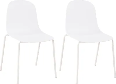 Produktbild von CLP 2er Set Stühle Hardin, stapelbare gartenstühle, wetterfest und UV-beständig weiß