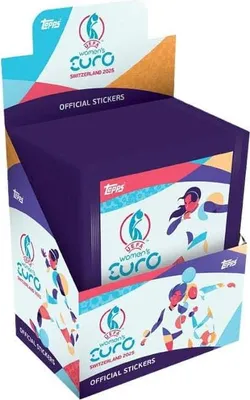 Produktbild von Official Women’s Euros 2025 Sticker Kollektion – Vollständige Box mit 50 Stickertüten (300 Sticker) – Offizielles Topps-Produkt zur Frauen-EM 2025