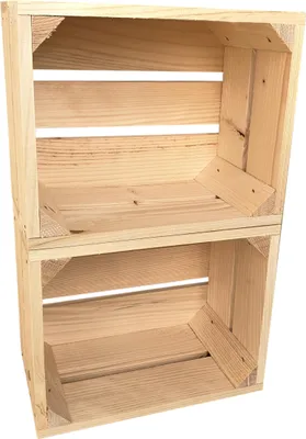 Produktbild von 2er Set Natur Holzkisten 25 x 20 x 15 cm massive Weinkisten in vielen Farben zur Auswahl Holz Kisten Obstkisten Apfelkisten, holzregal.