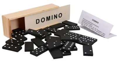 Produktbild von Domino Spiel Dominosteine in Holzbox Gesellschaftsspiel Familienspiel Dominospiel Reisespiel