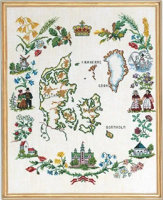 Produktbild von Eva Rosenstand Kreuzstich Set "Dänemark V", Zählmuster, 40x50cm