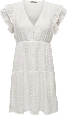 Produktbild von ONLY Kurzes Kleid, Knielang, V-Ausschnitt, Spitzen-Detail Größe: M